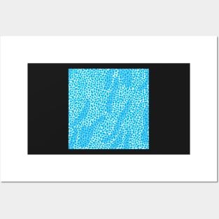 Blue Leopard Pattern Posters and Art